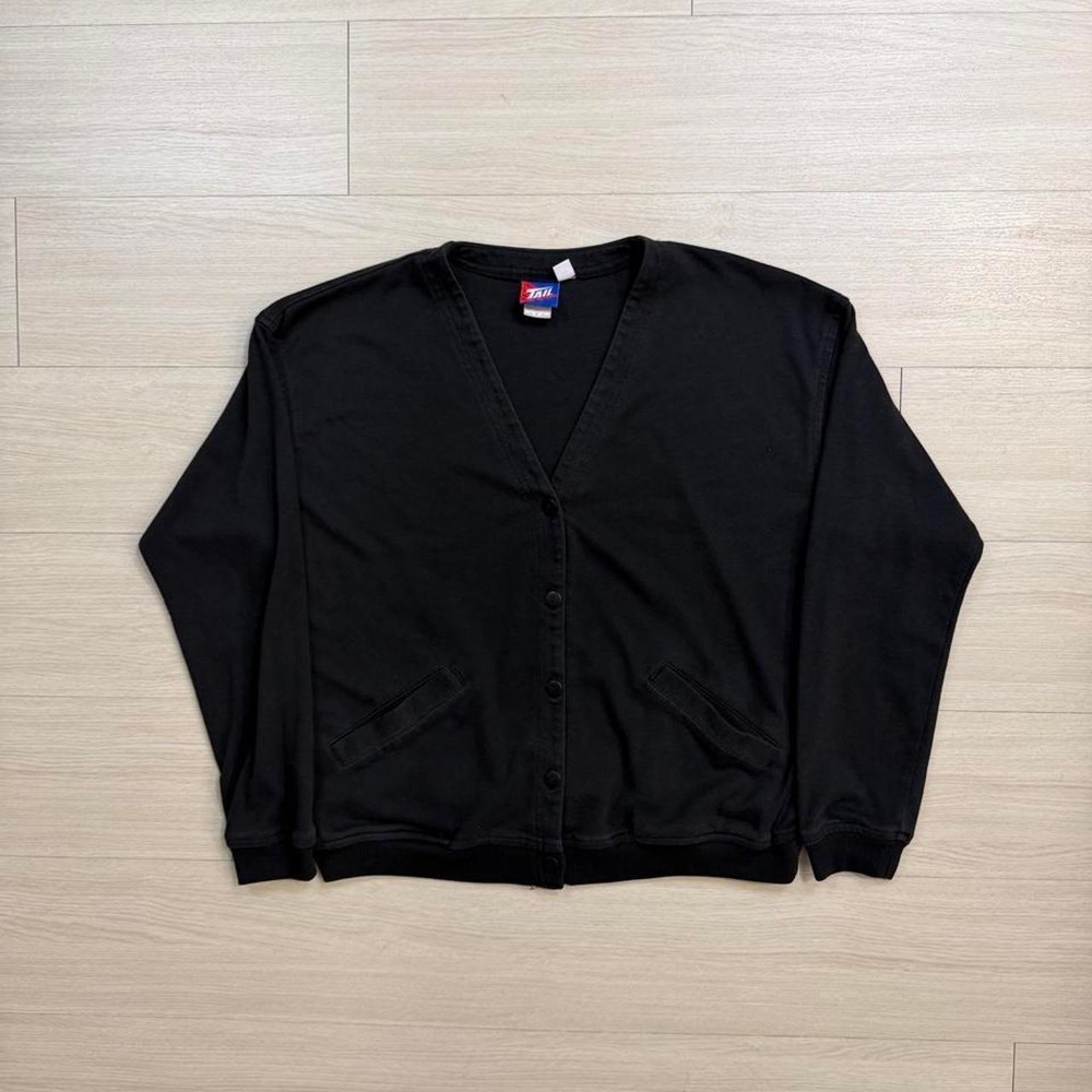 90's Tail Black Cardigan Sweater Womens Size Medium Vintage Preppy